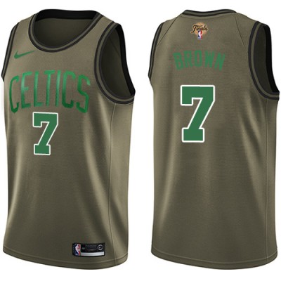 Nike Boston Celtics #7 Jaylen Brown Green Salute to Service Youth 2022 NBA Finals Swingman Jersey